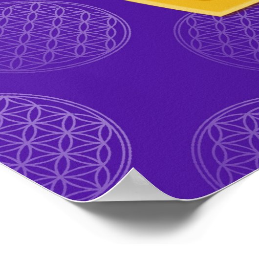 Venusblume Duo GoldSilver | flower of life pattern ポスター (角)