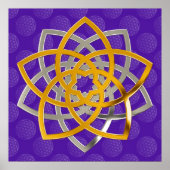 Venusblume Duo GoldSilver | flower of life pattern ポスター (正面)