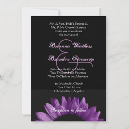 Ver 002を結婚する紫色のヒマワリ 招待状