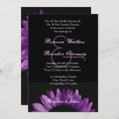 Ver 002を結婚する紫色のヒマワリ 招待状 (正面/裏面)