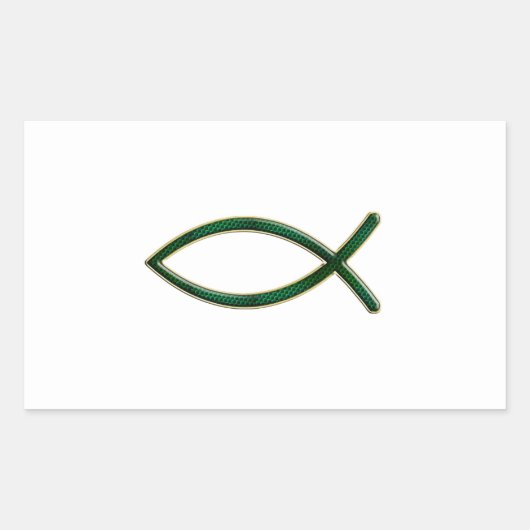 ver 01 - Jesus Fish – 背澄ん景 長方形シール (正面)