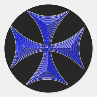 ver 01 knights templar cross – 黒 ラウンドシール