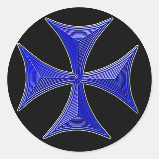 ver 01 knights templar cross – 黒 ラウンドシール (正面)