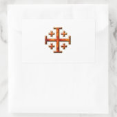 Ver 3 – エルサレム十字架 – 澄んバック 長方形シール (バッグ)