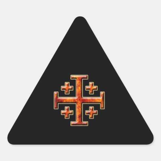 Ver 3 – エルサレム・クロス – ブラック・バック 三角形シール (正面)
