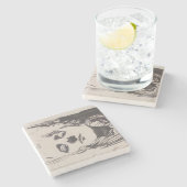 「Ver Sacrum」からの女性のスケッチ(モーザー) ストーンコースター (横)