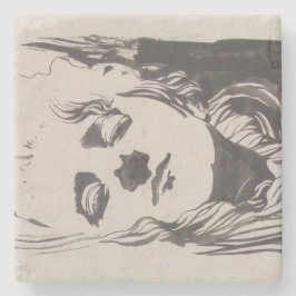 「Ver Sacrum」からの女性のスケッチ（モーザー） ストーンコースター