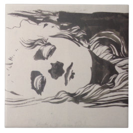 「Ver Sacrum」からの女性のスケッチ（モーザー） タイル