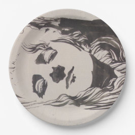 「Ver Sacrum」からの女性のスケッチ（モーザー） ペーパープレート