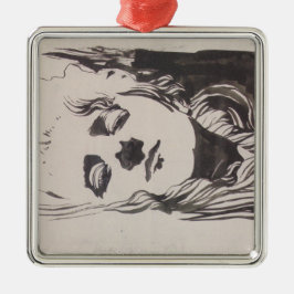 「Ver Sacrum」からの女性のスケッチ（モーザー） メタルオーナメント