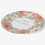 VERAユーカリプトゥスグリーンリー&テラコッタフローラ ペーパープレート (アングル)