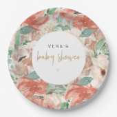 VERAユーカリプトゥスグリーンリー&テラコッタフローラ ペーパープレート (正面)