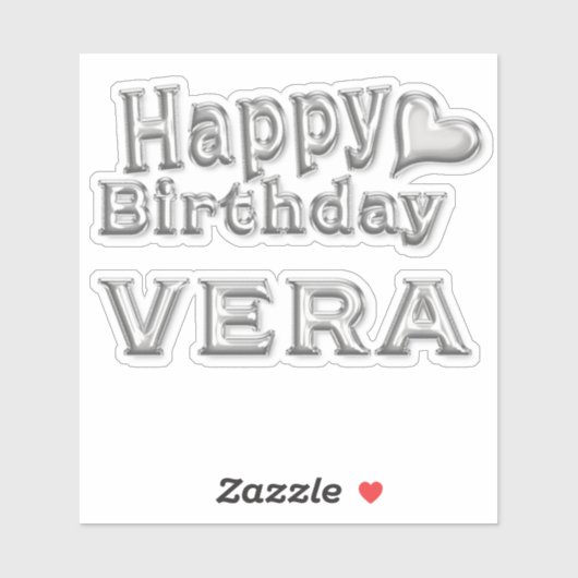 Vera Happy Birthday silver Aufkleber Sticker シール (シート)