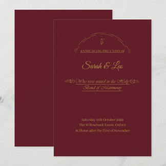 VerAlion | ワインレッドとゴールドのフォーマルな結婚式 案内状