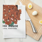 Verbenaシードパケットラベル キッチンタオル (四つ折り)