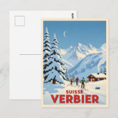 Verbier、スイス - アルペンスキーリゾート ポストカード (正面/裏面)