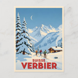 Verbier、スイス - アルペンスキーリゾート ポストカード