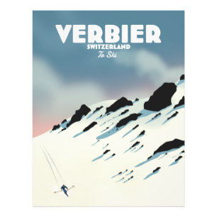 Verbier スイス スキーリゾート ポスター アートプリント