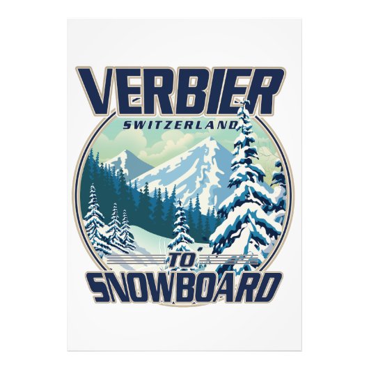 Verbier スイス スノーボード 旅行 ロゴ フォトプリント            (正面)
