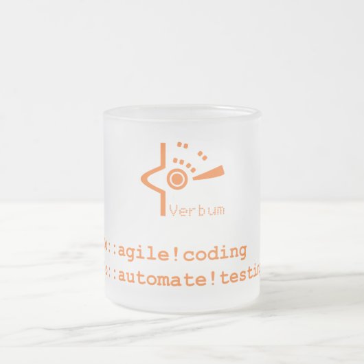 Verbum Frotedのマグ(オレンジロゴ) フロストグラスマグカップ (中央)