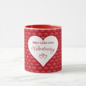 Verbundene Herzen mit Valentinsgruß -  マグカップ (中央)