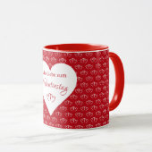 Verbundene Herzen mit Valentinsgruß -  マグカップ (正面右)
