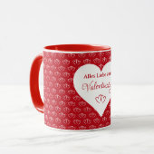 Verbundene Herzen mit Valentinsgruß -  マグカップ (正面左)