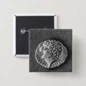 Vercingetorixの彫像に耐える硬貨 缶バッジ (正面&裏面)