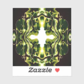 Verdant Abstract Green Gold Black White Fluid Art シール (シート)