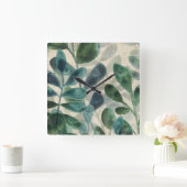 Verdant Expration -熱帯葉 スクエア壁時計 (ホーム)