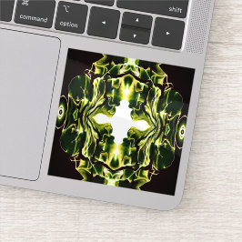 Verdant Green Abstract Acrylic Fluid Art シール