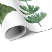 Verdant Impressions Watercolor Green Leaves Wrappi ラッピングペーパー (ロールコーナー)