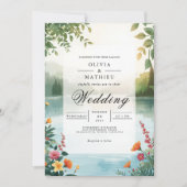 Verdant Lakeside Romance Wedding 招待状 (正面)