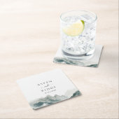 Verdant Peaks Misty Forest Botanical Paper Coaster スクエアペーパーコースター (インサイチュ)