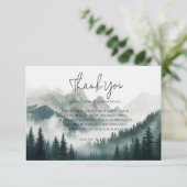 Verdant Peaks Misty Forest Botanical Thank You エンクロージャーカード (スタンド正面)