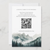 Verdant Peaks Misty Forest Save the Date QR Code 招待状 (裏面)
