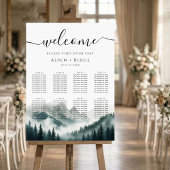 Verdant Peaks Misty Forest Seating Chart Poster ポスター
