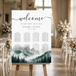 Verdant Peaks Misty Forest Seating Chart Poster ポスター