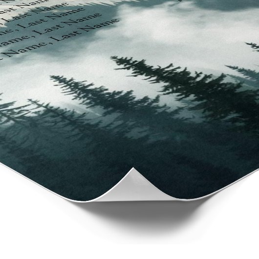 Verdant Peaks Misty Forest Seating Chart Poster ポスター (角)