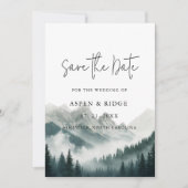 Verdant Peaks Misty Forest Watercolor セーブザデート (正面)