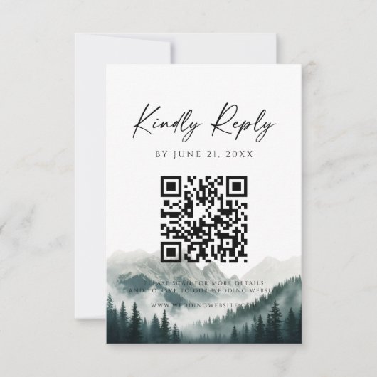 Verdant Peaks Misty Forest Watercolor RSVP (正面)