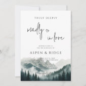 Verdant Peaks Misty Forest Watercolor Wedding  招待状 (正面)