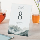 Verdant Peaks Woodland Watercolor Numbered Table S 台座サイン (インサイチュ)