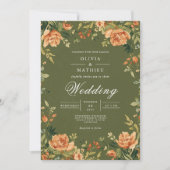 Verdant Peony Bloom Wedding 招待状 (正面)