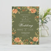 Verdant Peony Bloom Wedding 招待状 (スタンド正面)