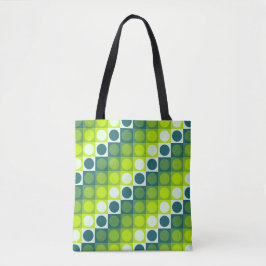 Verdant Polka Grid トートバッグ