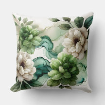 「Verdant Serenity:抽象芸術グリーンフローラアート」