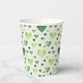 Verdant Watercolor Hearts with Golden Dusting 紙コップ (左)