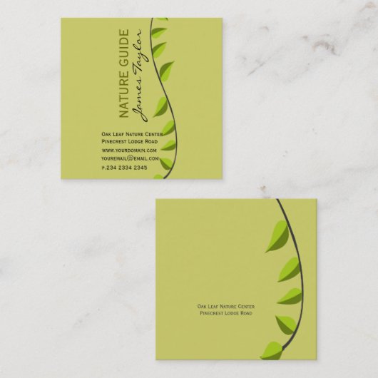 Verdeの緑の草木は緑の葉の植物の植物を撃ちます スクエア名刺 (正面/裏面)