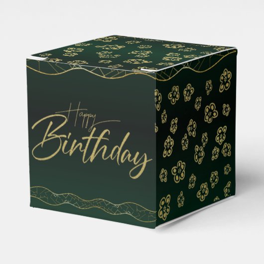 verde bosque para cumple con flores linda フェイバーボックス (正面サイド)